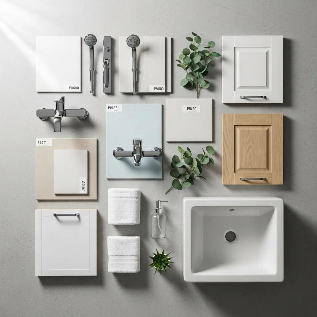 Budget-friendly bathroom materials showcasing stylish options